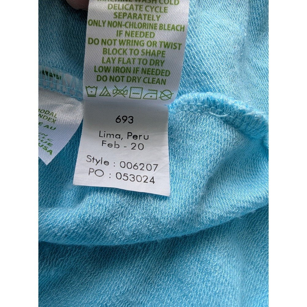 Lilly Pulitzer Luxletic Hoodie Womens L Blue Modal V-Neck Pullover Lightweight - Picture 5 of 8